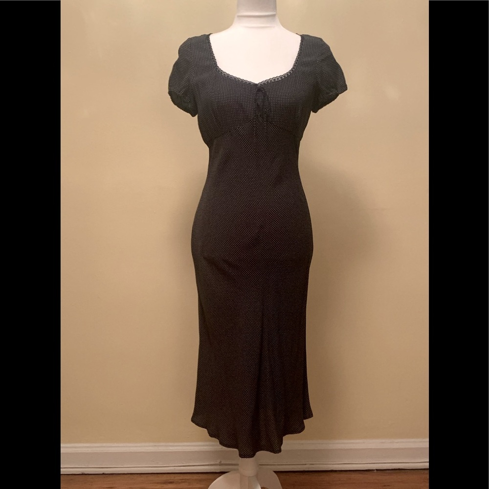 GAP midi polka dot navy blue dress